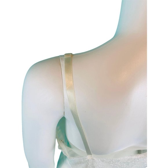 Vintage 60s Slip Dress Women's Small White Nylon Lace Bodice Vanity Fair Lingeri - Picture 7 of 10
